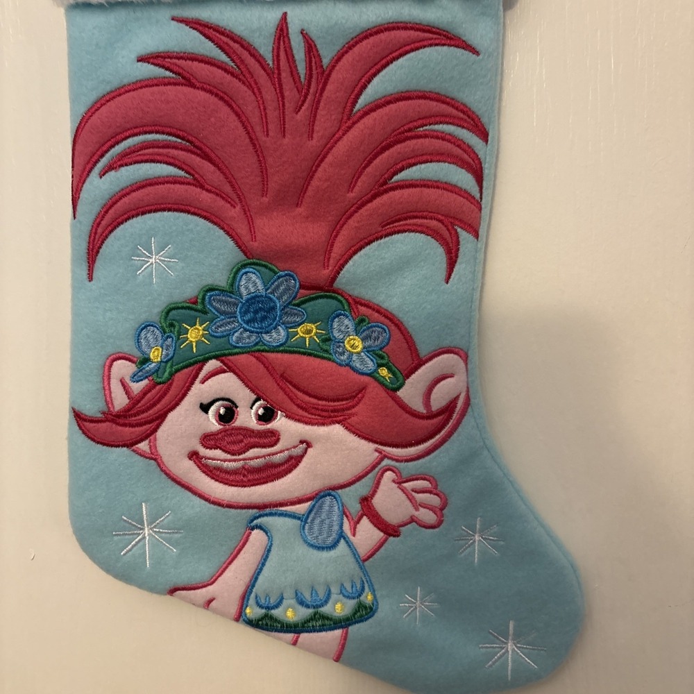 New Dreamworks‎ Trolls Hairy Holidays Christmas Kids Hanging Stocking - Picture 2 of 2